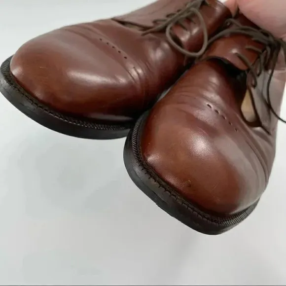 Johnston &amp; Murphy signature series mens Oxfords size 11 brown leather cap toe