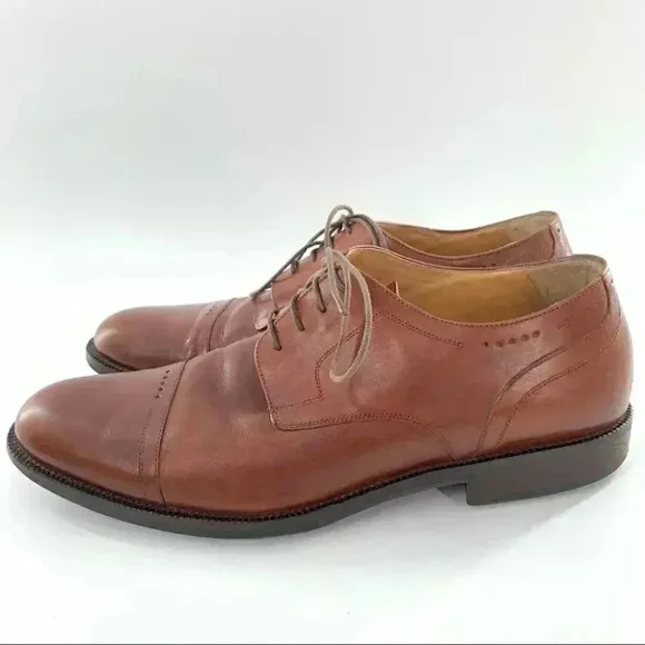 Johnston &amp; Murphy signature series mens Oxfords size 11 brown leather cap toe
