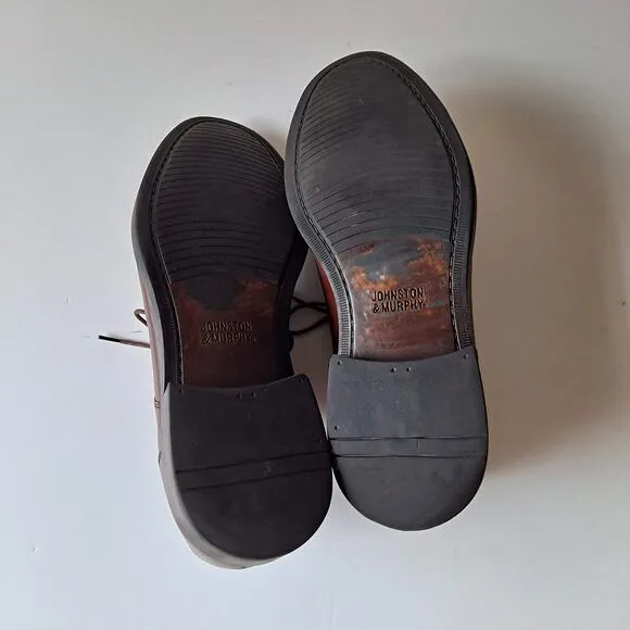 Johnston &amp; Murphy Tabor Lace Up Cap Toe Leather Oxford Shoes Brown Mens Siz 11.5