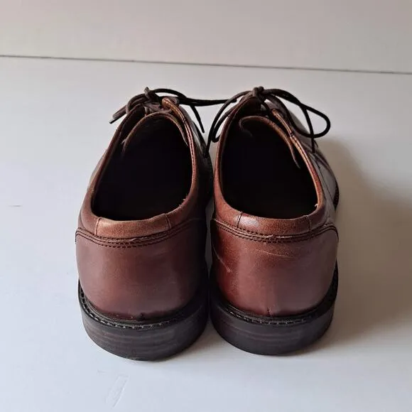 Johnston &amp; Murphy Tabor Lace Up Cap Toe Leather Oxford Shoes Brown Mens Siz 11.5