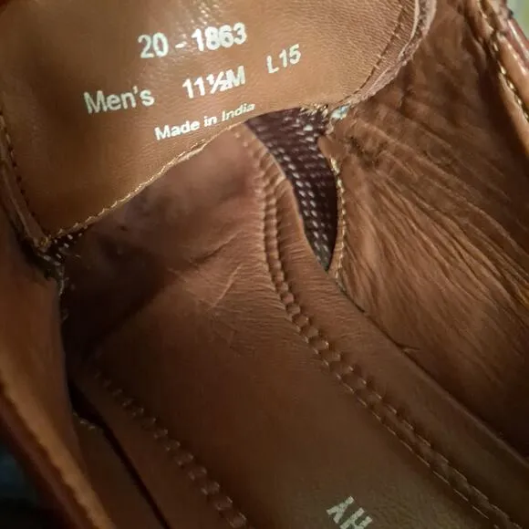 Johnston &amp; Murphy Tabor Lace Up Cap Toe Leather Oxford Shoes Brown Mens Siz 11.5