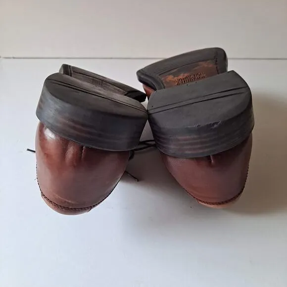 Johnston &amp; Murphy Tabor Lace Up Cap Toe Leather Oxford Shoes Brown Mens Siz 11.5