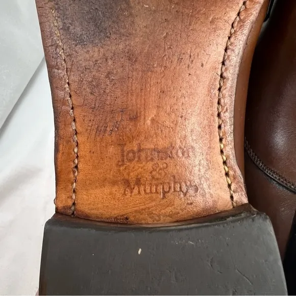 Johnston &amp; Murphy Tan Tumbled Full Grain Hawthorn Cap Toe