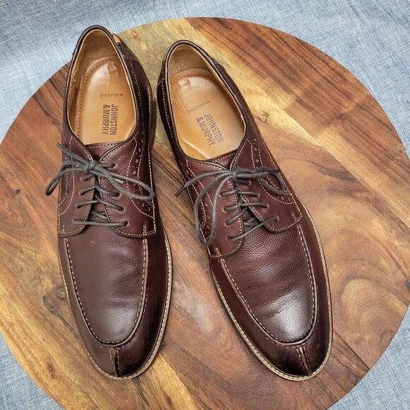 Johnston &amp; Murphy Warner Y-Moc Oxford Caramel Men's 11.5 D