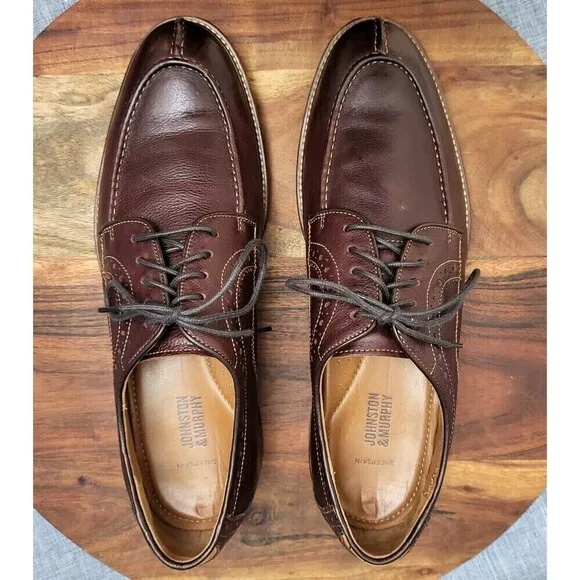 Johnston &amp; Murphy Warner Y-Moc Oxford Caramel Men's 11.5 D