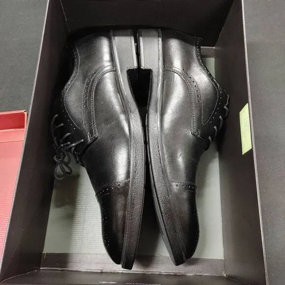 Johnston and Murphy Maddox Black Cap Toe Leather Oxfords 10 XW