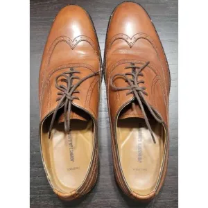 Johnston Murphy Bradford Sheepskin Wingtip Oxford Tan Size 11.5
