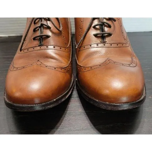 Johnston Murphy Bradford Sheepskin Wingtip Oxford Tan Size 11.5