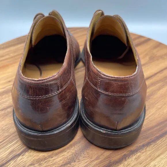 Johnston Murphy Cellini Oxfords Mens Size 10.5 M Deerskin Cap Toe Novick Brown