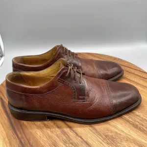 Johnston Murphy Cellini Oxfords Mens Size 10.5 M Deerskin Cap Toe Novick Brown