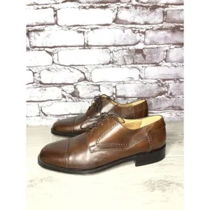Johnston Murphy Domani Brown Leather Cap Toe Oxfords Shoes Men’s Sz 9M US/42EU