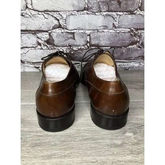 Johnston Murphy Domani Brown Leather Cap Toe Oxfords Shoes Men’s Sz 9M US/42EU