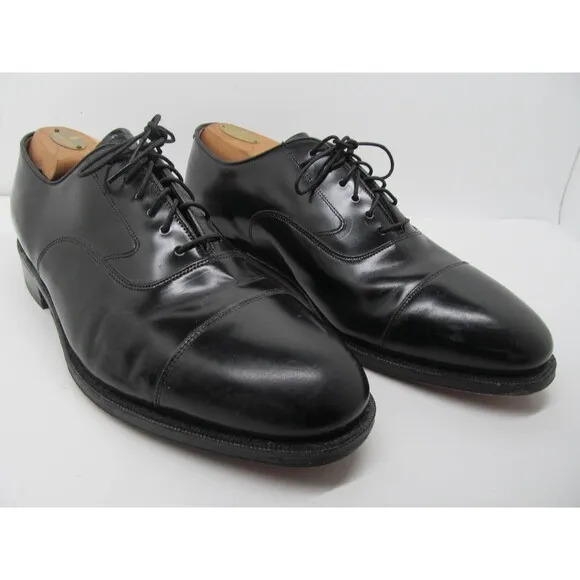 Johnston Murphy Optima Comfort Mens Black Leather Cap Toe Oxfords Size US 9 3E/E