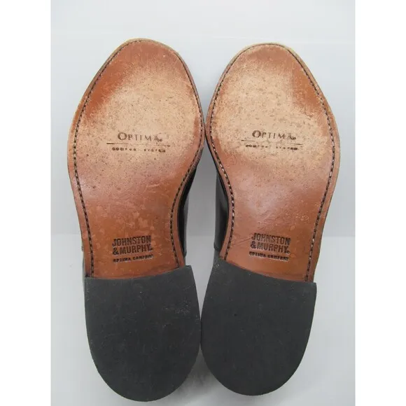 Johnston Murphy Optima Comfort Mens Black Leather Cap Toe Oxfords Size US 9 3E/E