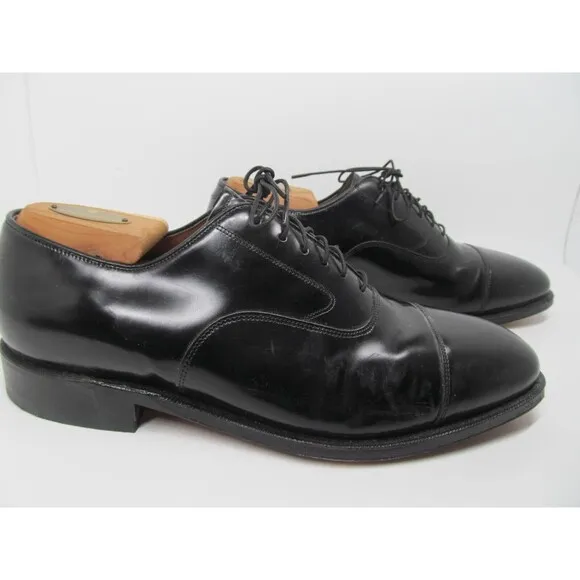 Johnston Murphy Optima Comfort Mens Black Leather Cap Toe Oxfords Size US 9 3E/E