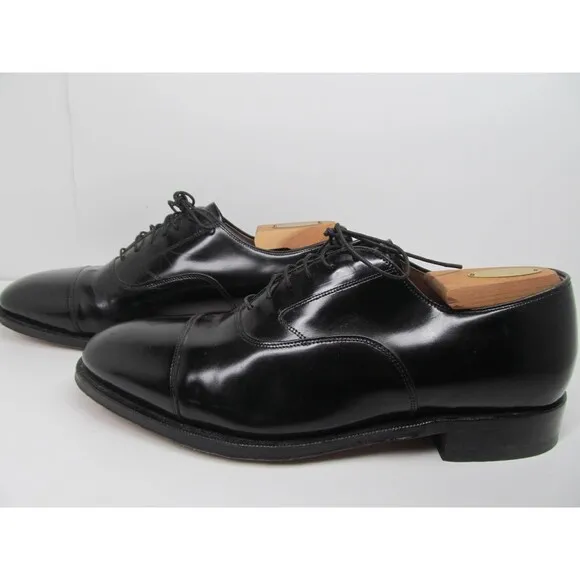 Johnston Murphy Optima Comfort Mens Black Leather Cap Toe Oxfords Size US 9 3E/E