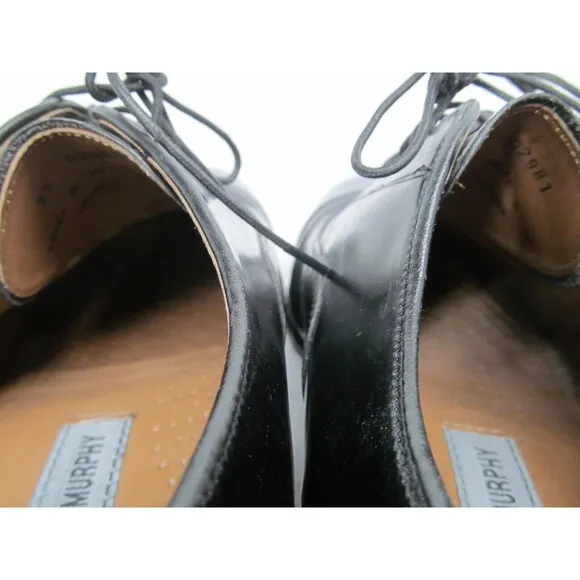 Johnston Murphy Optima Comfort Mens Black Leather Cap Toe Oxfords Size US 9 3E/E