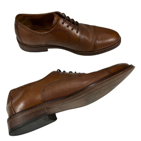 Johnston &amp; Murphy Leather Cap Toe Oxfords