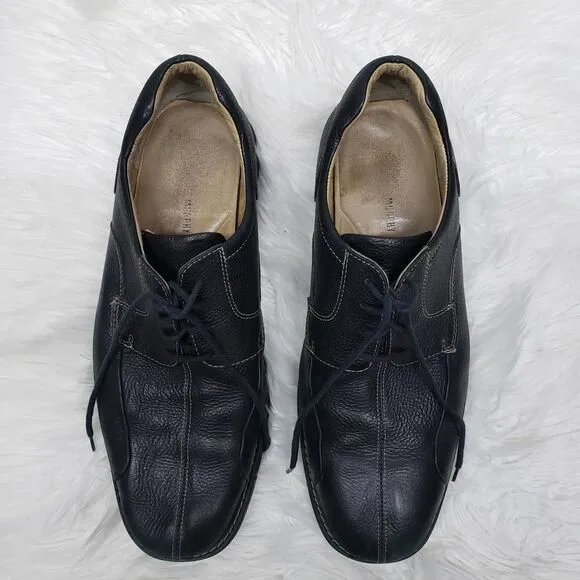 Johnston &amp; Murphy Shuler Bicycle Toe Oxfords Leather 20-7222 Black Lace up 13 M