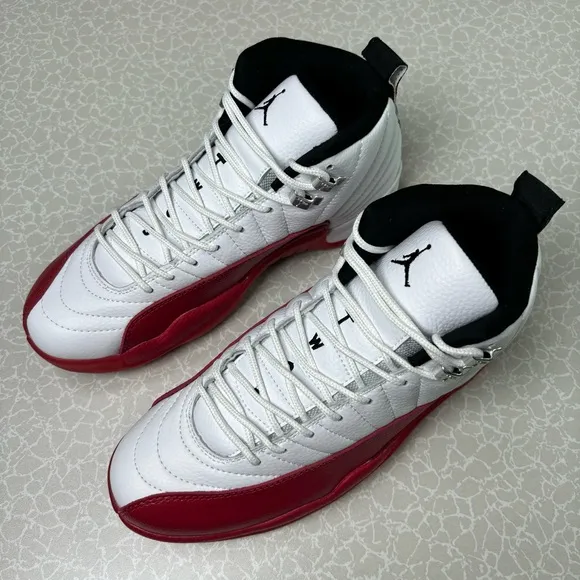 Jordan 12 Retro “Cherry” Men’s White/Red Athletic Shoes Sneakers Pre-owned