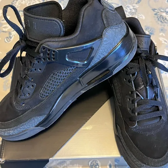 Jordan Black Athletic Shoes with Nubuck Upper
