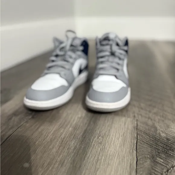 Jordan Gray and Blue Sneakers Classic Design