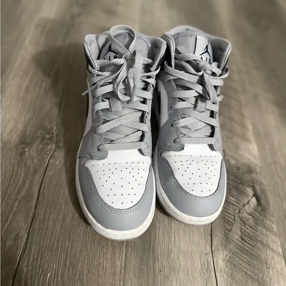 Jordan Gray and Blue Sneakers Classic Design
