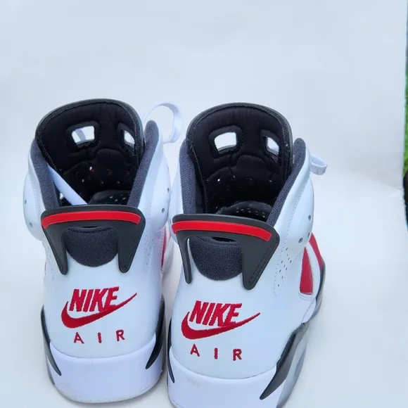 Jordan Red and White Athletic Shoes with Iconic Design
