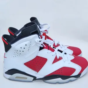 Jordan Red and White Athletic Shoes with Iconic Design