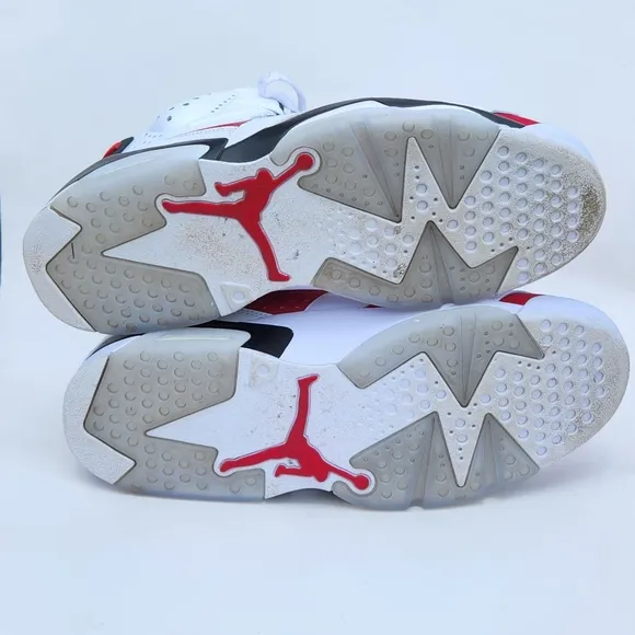 Jordan Red and White Athletic Shoes with Iconic Design