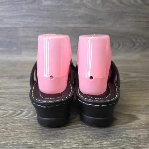 Josef Seibel Clogs Womens 7/7.5 EU 38 Black Leather  Slip On Comfort Shoes