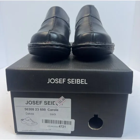 Josef Seibel Womens Black Leather Clog Carole (56308) EU 37 US 6-6.5
