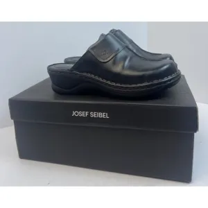 Josef Seibel Womens Black Leather Clog Carole (56308) EU 37 US 6-6.5
