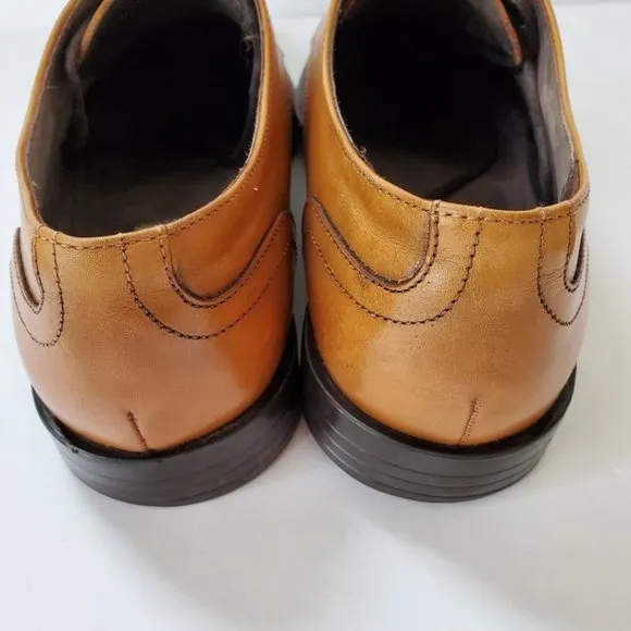 Joseph Abboud plain toe tan leather oxfords