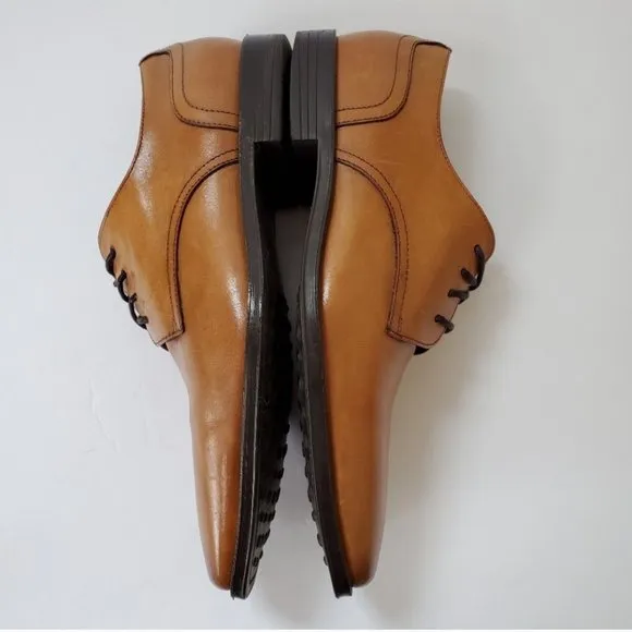 Joseph Abboud plain toe tan leather oxfords