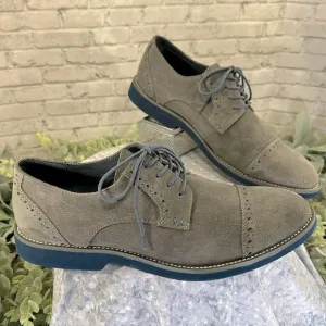 JOSEPH ABBOUD “Robert” Gray Suede Leather Captoe Wingtip Oxfords Mens 11M🩶VGUC