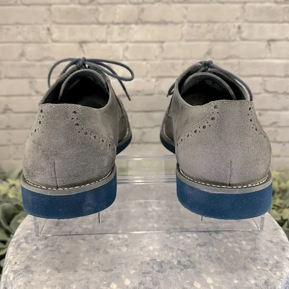 JOSEPH ABBOUD “Robert” Gray Suede Leather Captoe Wingtip Oxfords Mens 11M🩶VGUC