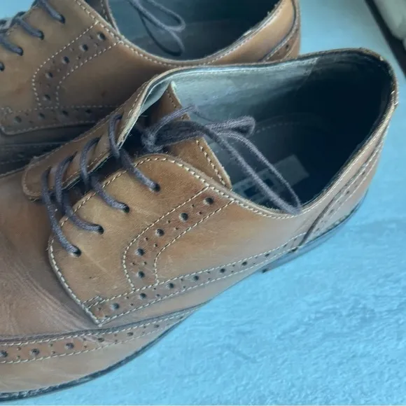 Joseph Abboud  Wingtip Leather Oxfords Brown Size 9