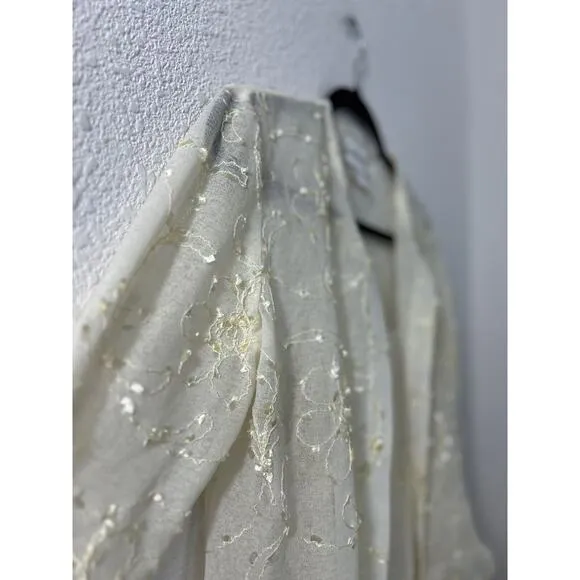 Joseph Ribkoff Vintage 99s Y2K Cream Slip Dress Jacket Ruffles Coquette‎ Fairy 8