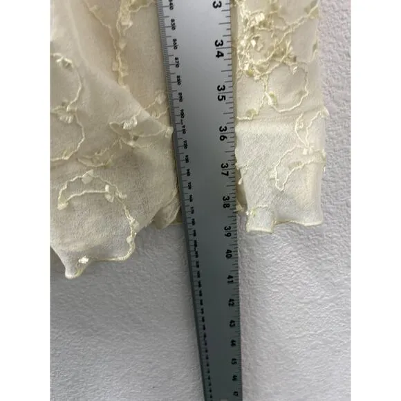 Joseph Ribkoff Vintage 99s Y2K Cream Slip Dress Jacket Ruffles Coquette‎ Fairy 8