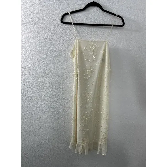 Joseph Ribkoff Vintage 99s Y2K Cream Slip Dress Jacket Ruffles Coquette‎ Fairy 8