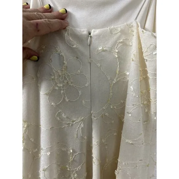 Joseph Ribkoff Vintage 99s Y2K Cream Slip Dress Jacket Ruffles Coquette‎ Fairy 8