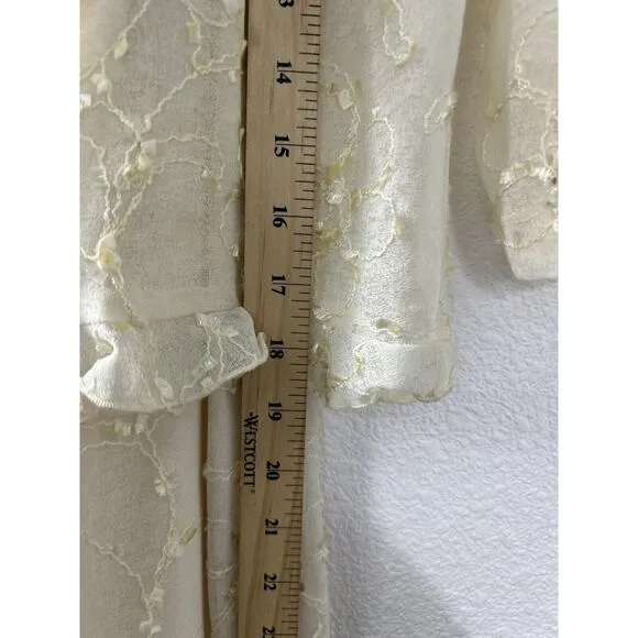 Joseph Ribkoff Vintage 99s Y2K Cream Slip Dress Jacket Ruffles Coquette‎ Fairy 8