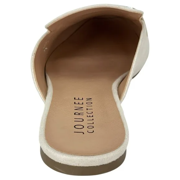 Journee Collection Ameena Cream Microsuede Womens Mules Size 8.5M