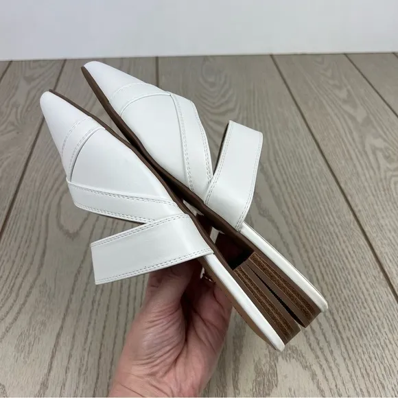 Journee Collection Stasi Women's Crisscross Mules 7.5 White Faux Leather $80