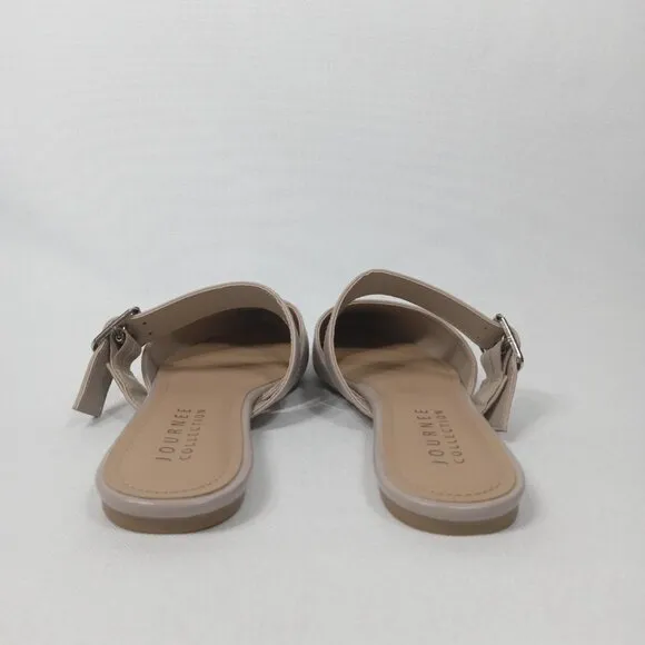 JOURNEE COLLECTION Womens Shaella Beige Slip On Pointed Toe Mules Size 9.5