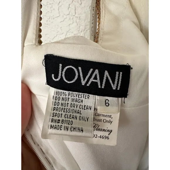 JOVANNI NWT Gold Silver Beaded Embellished Sequin Mermaid Fit Dress Size 6