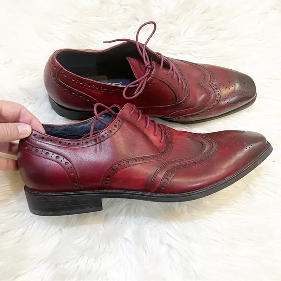 Jump New York Red Ombré Leather Wingtip Lindsey Lace Up Oxfords Men’s Size 13