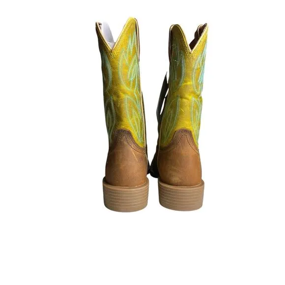 JUSTIN Boots Mens 8.5 Canter Clay Brown Wide 11” Wide Square Toe Western SE7515