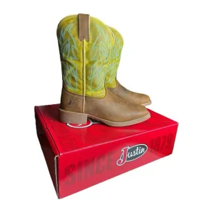JUSTIN Boots Mens 8.5 Canter Clay Brown Wide 11” Wide Square Toe Western SE7515
